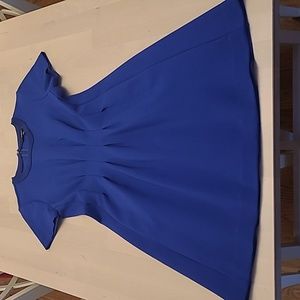 NWOT Madewell Parkline Pleated Deep Blue Dress with Pockets